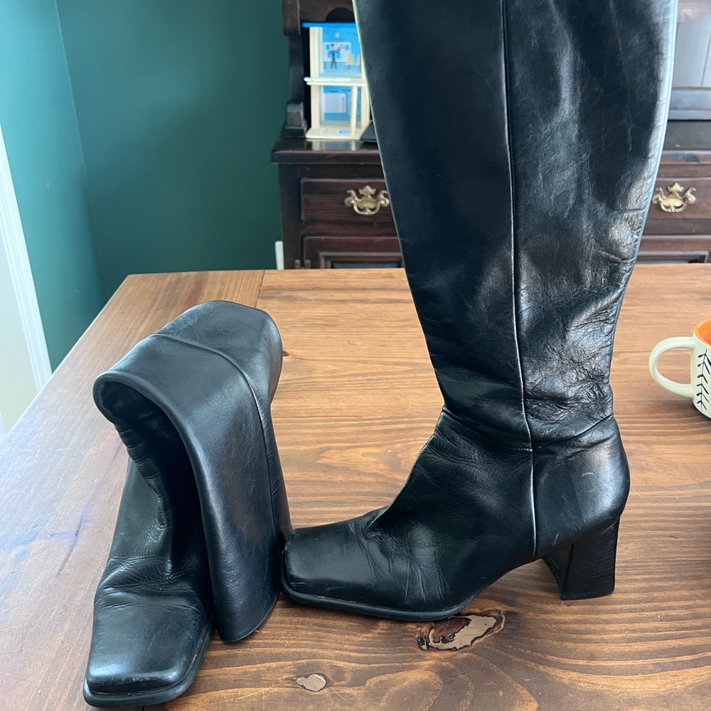 Nine West Black Heeled Boots